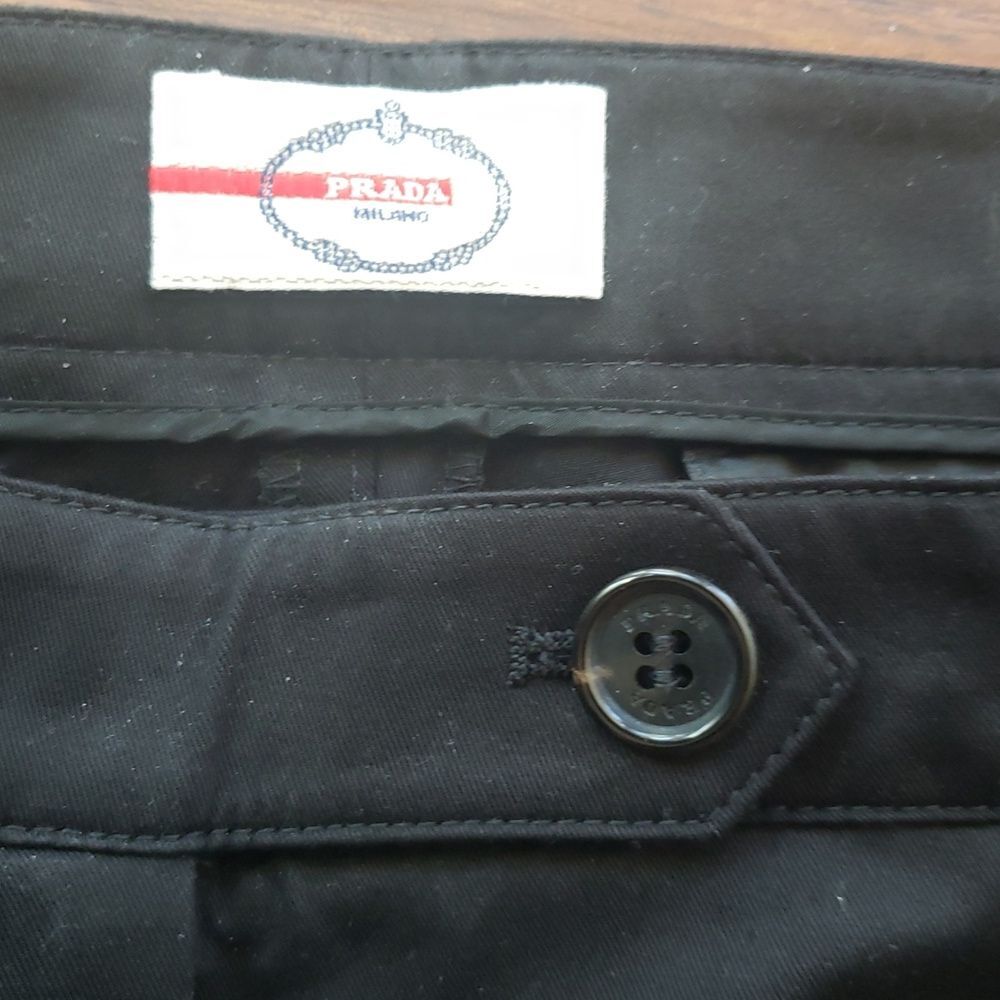 Prada Black Dress Pants Size 46 Chic Feminine Preppy Designer Business Work - Picture 2 of 8